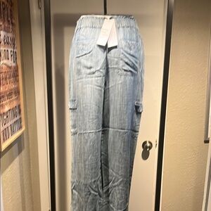 wide leg denim cargo pants by kyla seo